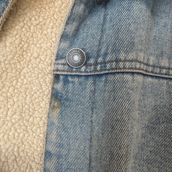 Lauren Jeans Co Ralph Lauren Sherpa Lined Sedona Denim Vest Womens M Blue - Picture 7 of 9